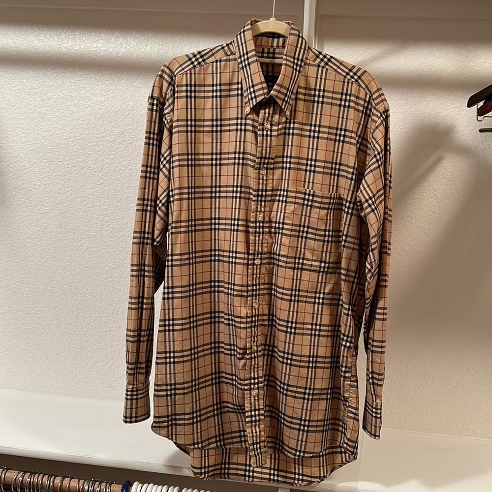 Burberry Cotton Men’s Button Down Shirt- Medium - Long Sleeve